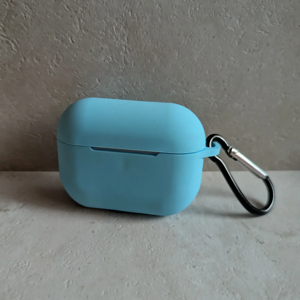 Pink and Blue AirPods Silicone Cases with Carabiners